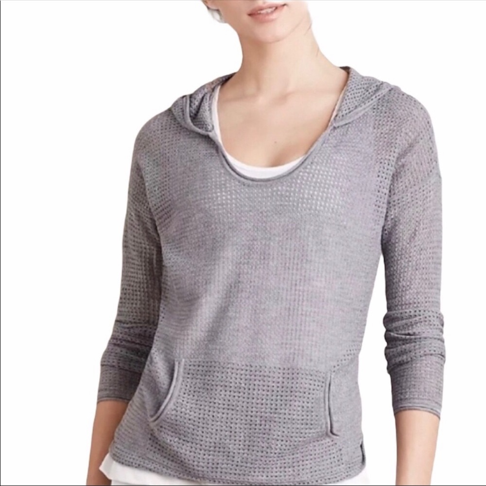 Anthropologie Pure & Good Hooded Scoop Pullover